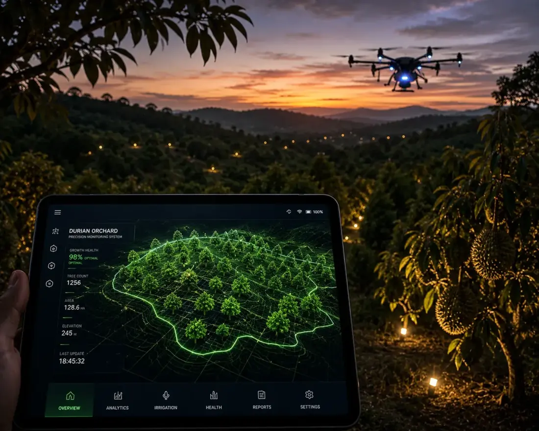 Pertanian Pintar: Bagaimana AI, Dron, dan IoT Mengubah Kebun Durian